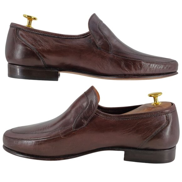 Vintage NEW Bruno Magli Italy Men 10 Brown Leather Dress Shoes Loafers Old Stock main image 12